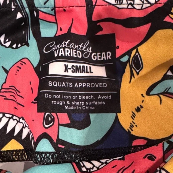 Constantly Varied Gear Shark Attack Leggings - Red, Yellow, Blue - Picture 2 of 3